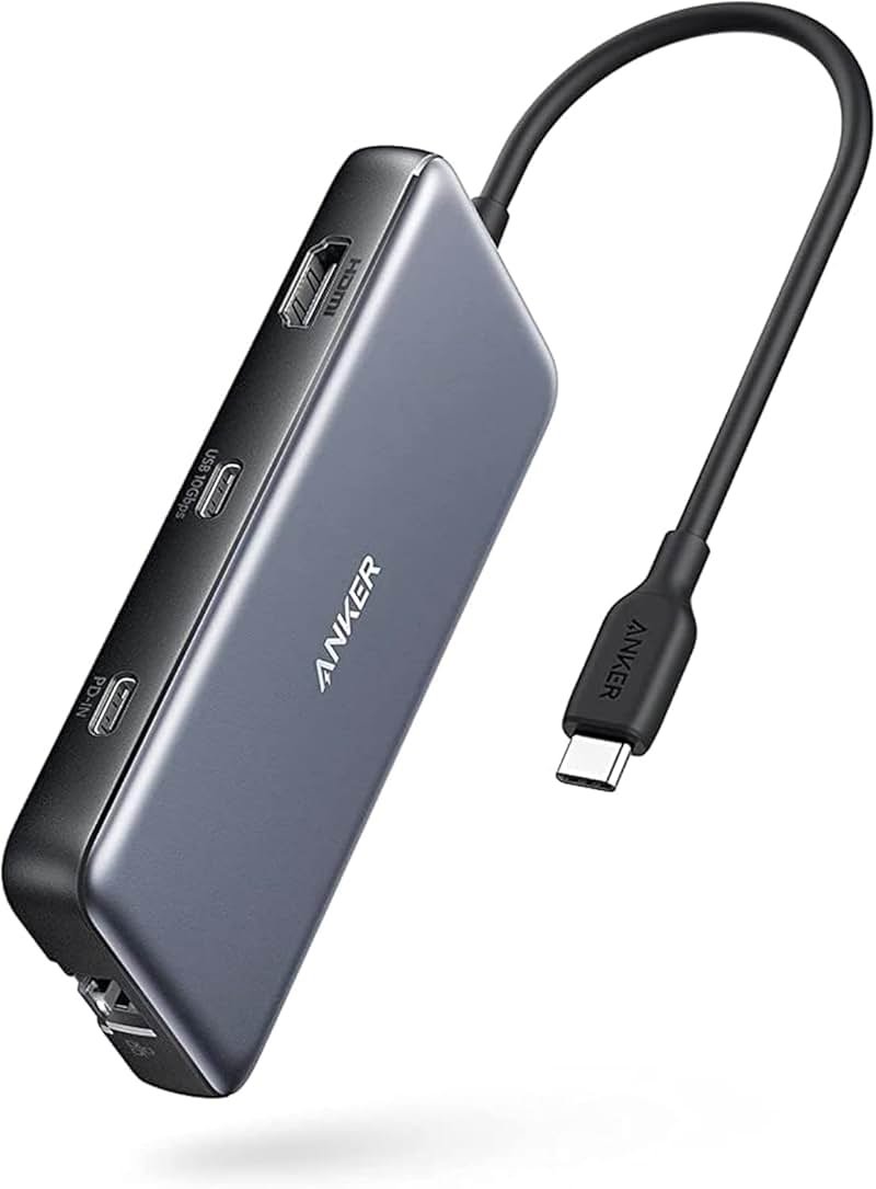 Anker USB C Hub with Ethernet, 8-in-1 Multiport Ethernet Adapter with 4K 60Hz HDMI Port, 85W Power Delivery, 10Gbps USB C and 2 A Data Ports, microSD SD Card Reader, for MacBook Pro/XPS/iPad and More - Product Image