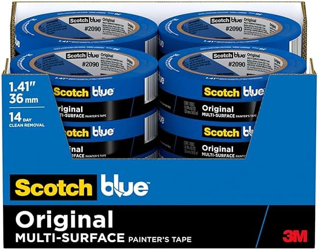 ScotchBlue Original Multi-Surface Painters Tape, 1.5 Inch Wide (1.41 In. x 60 Yds) 16 Rolls, Blue Paint Tape Protects Surfaces and Removes Easily, Masking Tapes for Indoor and Outdoor Use (2090-36EC) - Product Image