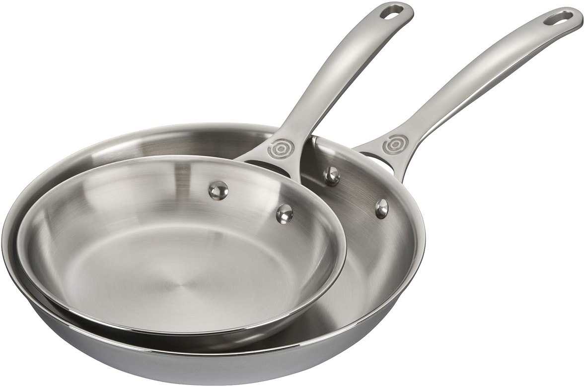 Le Creuset Tri-Ply Stainless Steel 2 pc. Fry Pan Set, (8" Fry Pan & 10" Fry Pan) - Product Image