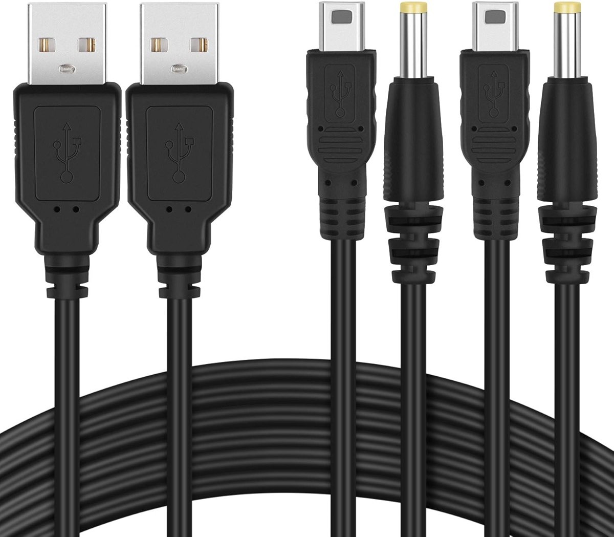 Funturbo PSP Charger Cable, PlayStation Portable Charger PSP Power Cord for Charging Sony PSP 1000 2000 3000 USB Data Cable & Charging Cord 2-in-1 (2 Pack) - Product Image