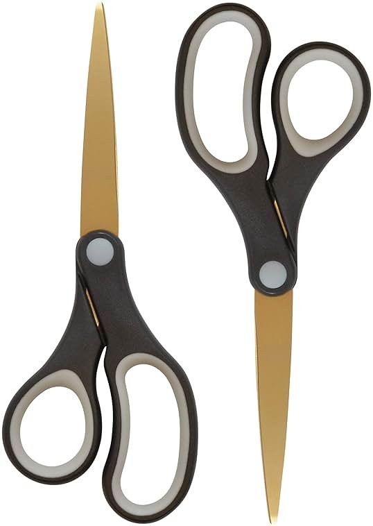 Westcott 55847 8-Inch Titanium-Bonded Scissors For Office and Home, Black/Gold, 2 Pack - Product Image