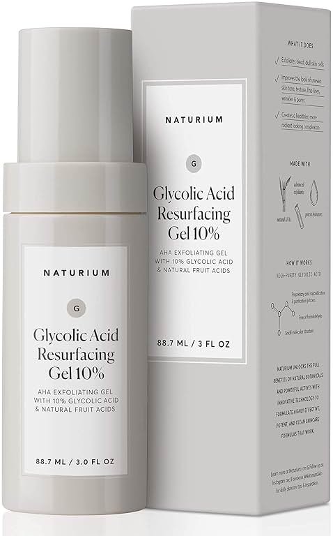 Naturium Glycolic Acid Resurfacing Gel 10%, AHA Exfoliating Gel with Natural Fruit Acids, 3.0 oz - Product Image
