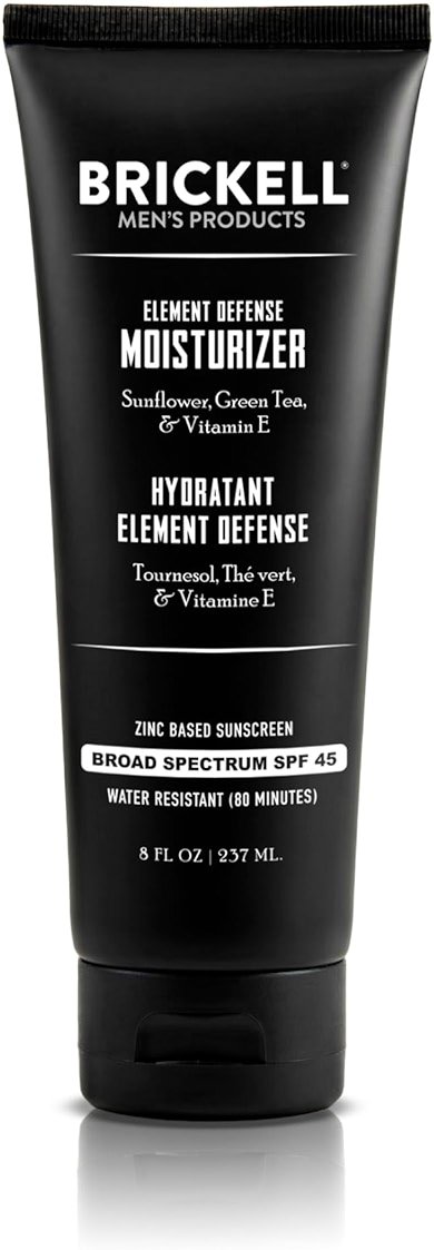Brickell Men's Element Defense SPF45 Moisturizer for Men, Mineral Sunscreen, Hydrates and Protects Skin Against UVA/UVB Rays, With Zinc, Vitamin E, and Green Tea, 8 Ounce, Unscented - Product Image