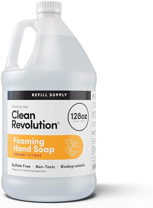 Clean Revolution Foaming Hand Soap Refill Supply Container, Ready to Use Formula, Dreamy Citrus Fragrance, Gluten Free, 128 Fl. Oz - Product Image
