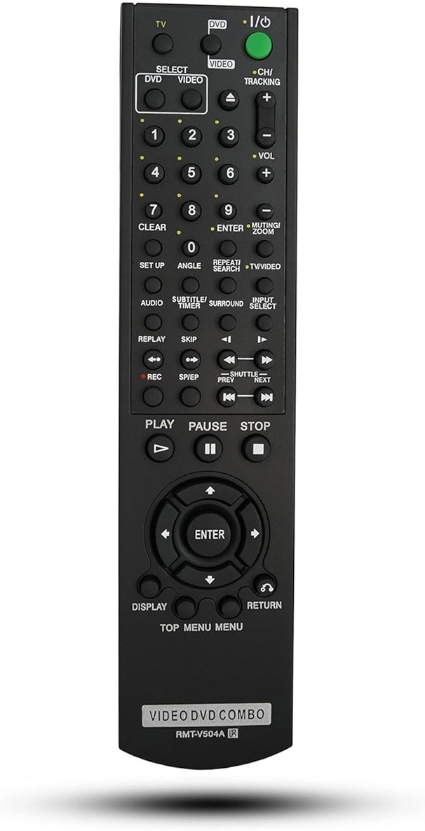 Replacement Remote Control RMT-V504A Fit for Sony DVD/VCR Combo Player Compatible with RMT-V501, RMT-V501A, RMT-V501C, RMT-V501D, RMT-V501E and RMT-V501F - Product Image
