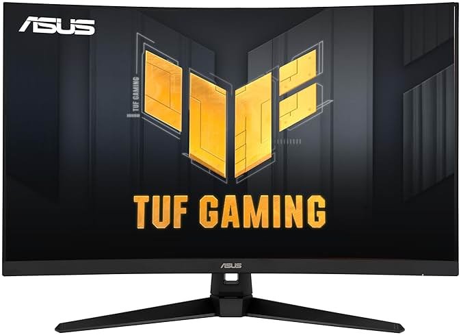 ASUS TUF 32 Inch Curved Gaming Monitor - QHD (2560 x 1440), 165Hz (Supports 144Hz), 1ms, Extreme Low Motion Blur, Speaker, FreeSync Premium, VESA Mountable, DisplayPort, HDMI - VG32VQ1B - Product Image