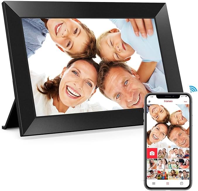 BIGASUO Digital Picture Frame, 10.1" Frameo Digital Frame WiFi with 32GB Memory, 1280x800 IPS Touch Screen, Send Photos/Videos from Your Phone Anywhere, Photo Gifts for Parents and Grandparents - Product Image