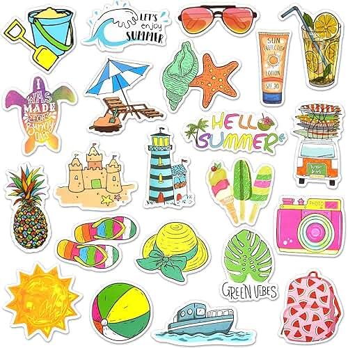 SUSIHI Summer Stickers for Kids Girls Sticker for Water Bottles Laptop Vinyl Stickers(50 Pcs) - Product Image