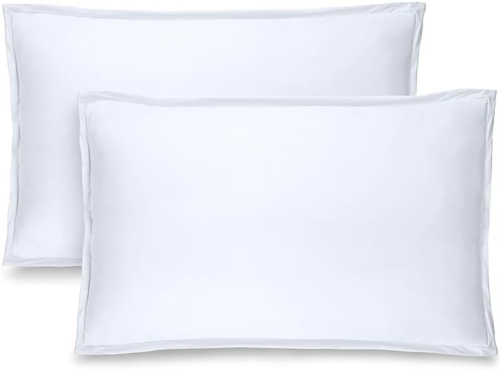 Bare Home Standard Pillow Sham Covers - Set of 2 - Premium 1800 Ultra-Soft Microfiber - Double Brushed - Stain & Fade Resistant - Bed Pillow Shams - Pillows Not Included (Set of 2, White) - Product Image