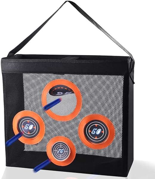 Hely Cancy Portable Shooting Practice Target Toy Storage Mesh Bag Compatible with Nerf Darts for Kids 6+ - Product Image