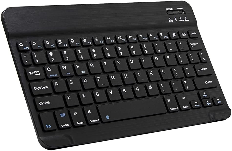 Ultra-Slim Bluetooth Keyboard Portable Mini Wireless Keyboard Rechargeable for Apple iPad iPhone Samsung Tablet Phone Smartphone iPadOS iOS Android (10 inch Black) - Product Image
