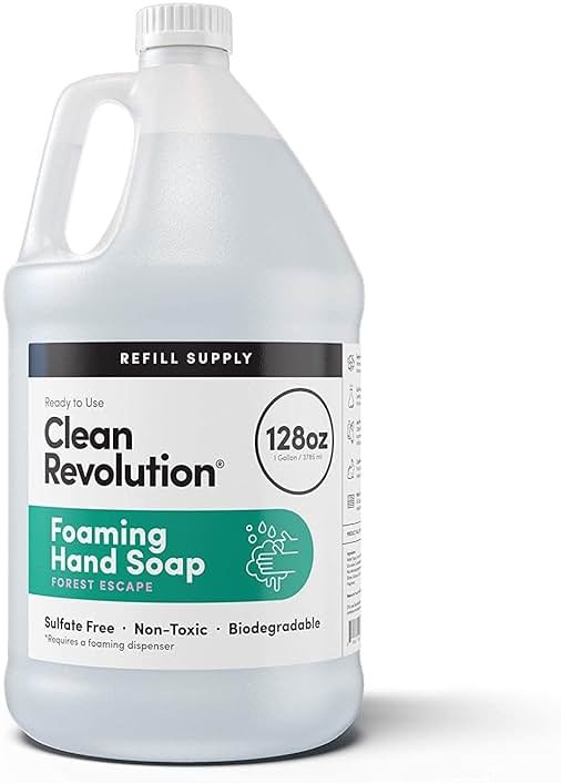 Clean Revolution Foaming Hand Soap Refill Supply Container, Ready to Use Formula, Forest Escape Fragrance, Gluten Free, 128 Fl. Oz - Product Image
