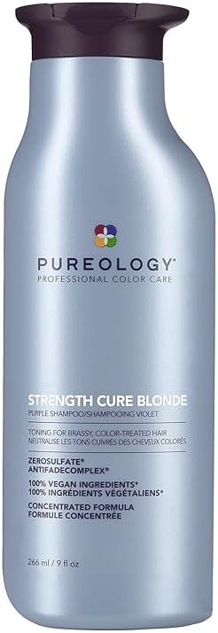 Pureology Strength Cure Blonde Purple Shampoo - For Blonde & Lightened Color-Treated Hair, Tones & Fortifies Brassy Hair, Sulfate-Free & Vegan - Product Image