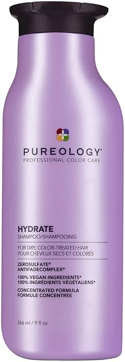 Pureology Hydrate Shampoo - For Dry or Color Treated Hair, Moisturizing Shampoo For Hydration & Softness, With Rose Extract & Green Tea, Vegan & Sulfate-Free - Product Image