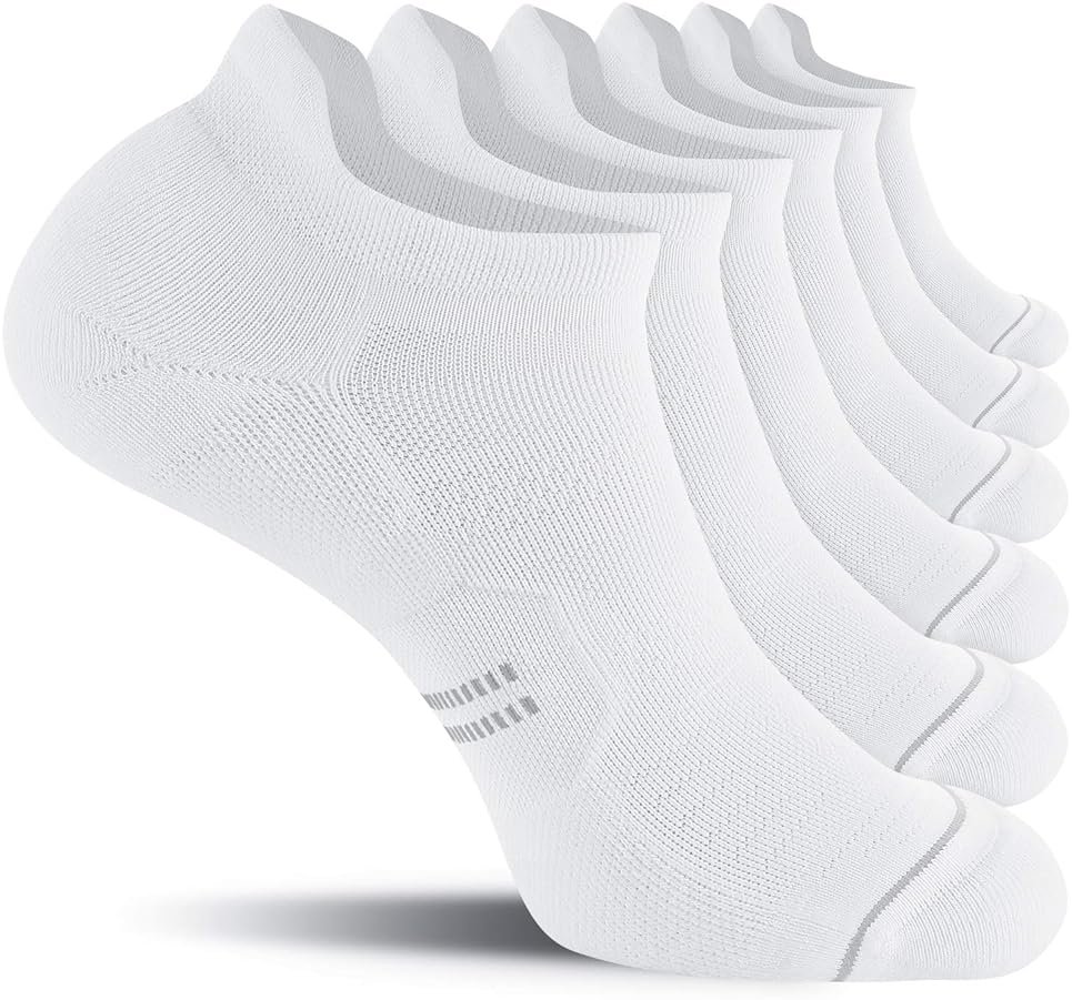 CS CELERSPORT 6 Pack Men's Running Ankle Socks with Cushion, Low Cut Athletic Sport Tab Socks - Product Image