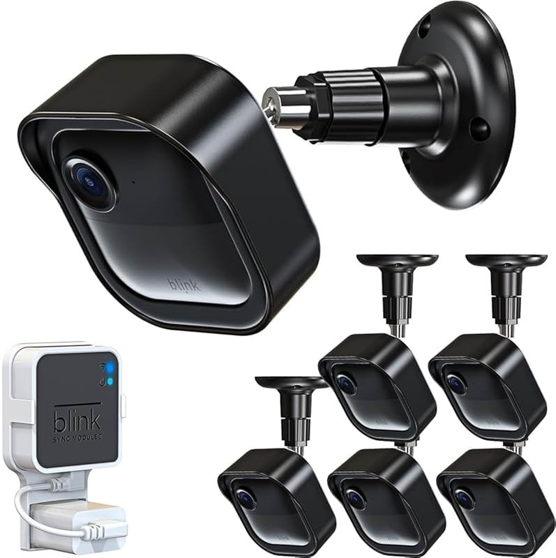 All-New Blink Outdoor Camera Wall Mount, 360° Adjustable Mount and Weather Proof Protective Housing with Blink Sync Module Outlet Mount for Blink Outdoor 4/2K+/3rd Gen Camera System (Black, 5 Pack) - Product Image