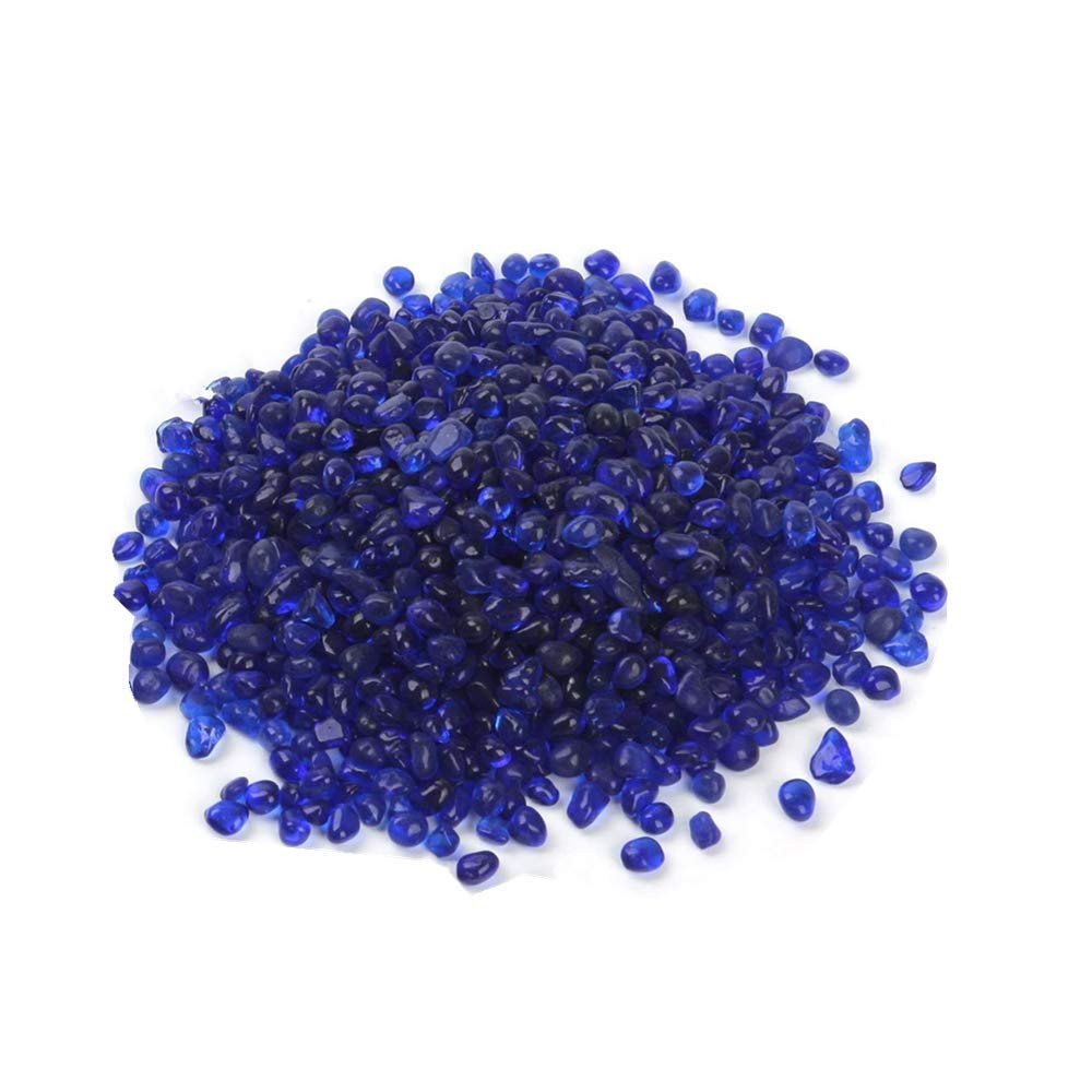 Decorative Stones,Glass Stones,1 Lb About 460 G Irregular Sea Glass Pebbles Artificial Glaze Crystal Stones Rocks for Vase Filler,Table Scatter,Aquarium Decoration,Air Plants Decoration (Navy Blue) - Product Image
