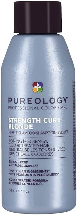 Pureology Strength Cure Blonde Purple Shampoo - For Blonde & Lightened Color-Treated Hair, Tones & Fortifies Brassy Hair, Sulfate-Free & Vegan - Product Image