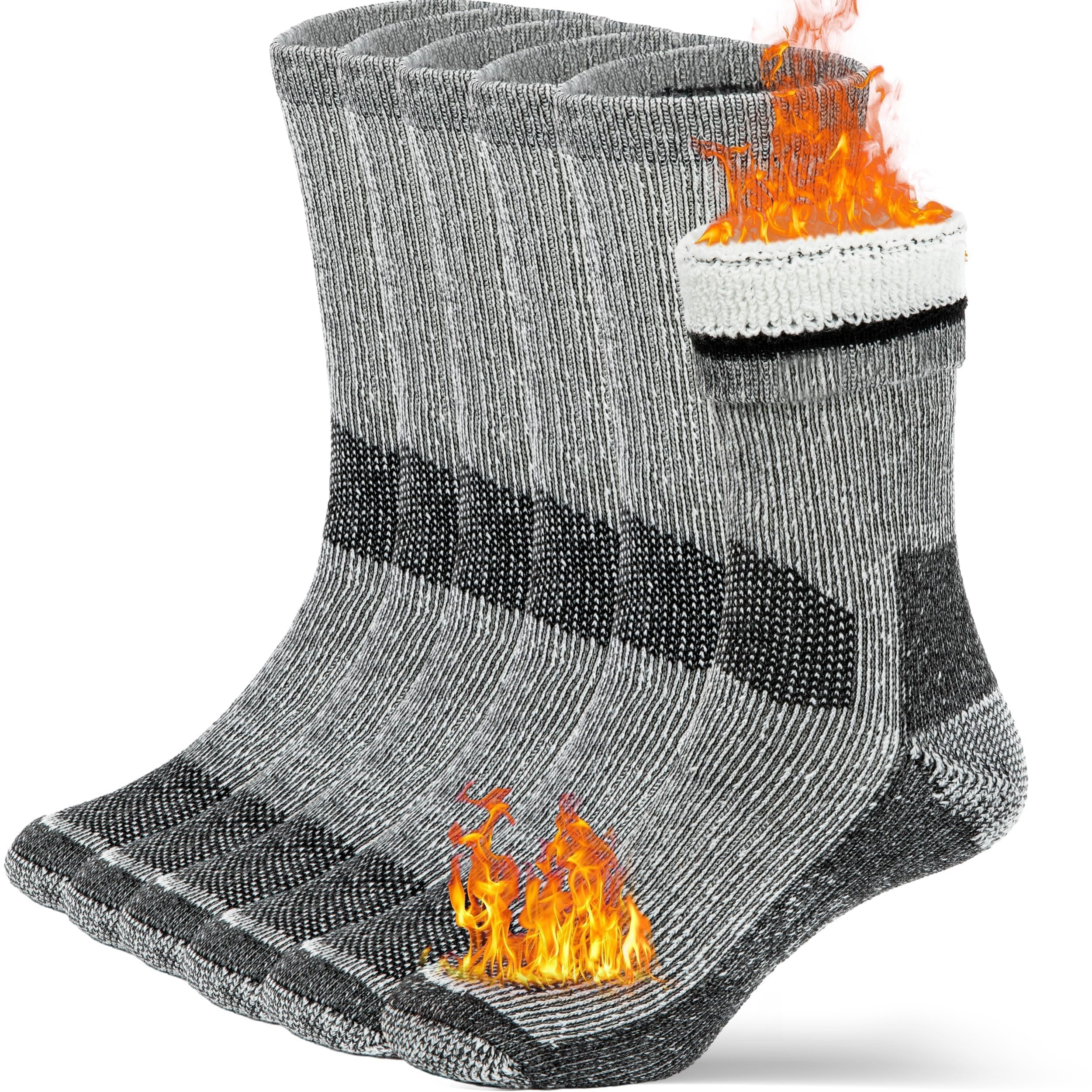 Buttons & Pleats Wool Socks for Men & Women Merino Thermal Warm Cozy Winter Boot Sock - Product Image