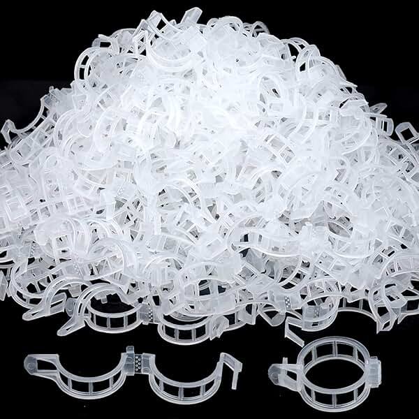 FANDAMEI 300 PCS Plant Support Clips, Plastic Garden Plant Ties, Tomato Clips Trellis for Tomato Cucumber Flower Squash Vine, 1” Inner Diameter for Climbing Plants - Product Image