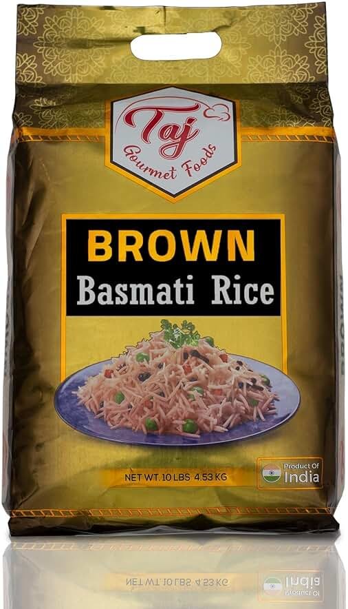 TAJ Gourmet Brown Basmati Rice, Naturally Aged, 10-Pounds - Product Image