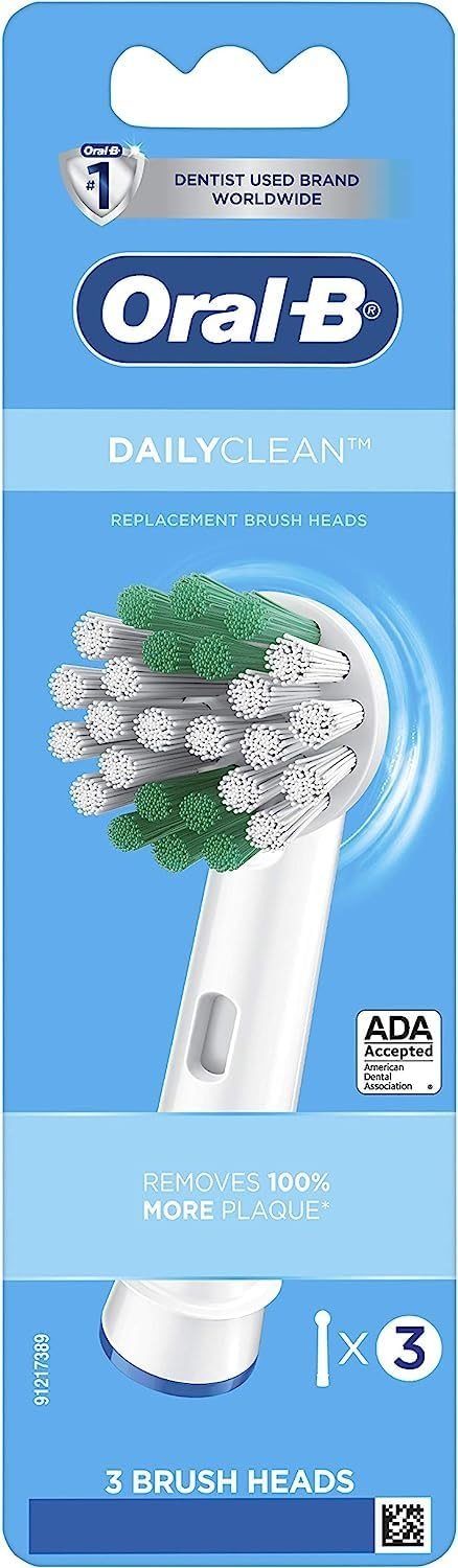 Oral-B Daily Clean Replacement Brush Heads for an Oral-B Electric Toothbrush, Pack of 3 - Product Image