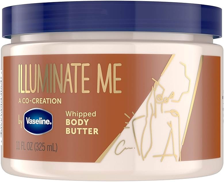 Vaseline Illuminate Me Shea Butter Whipped Body Butter for Melanin Rich Skin Provides 24 Hour Moisturization for Dry Skin 11 oz - Product Image