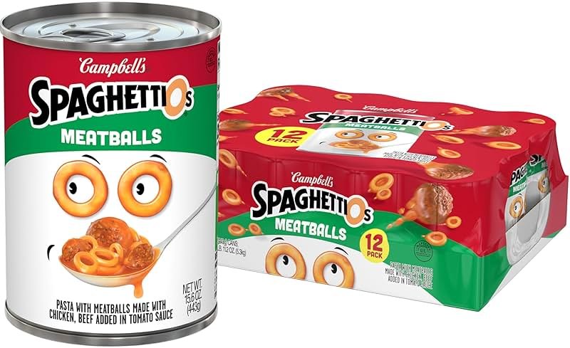 SpaghettiOs Canned Pasta with Meatballs, 15.6 oz Can (12 Pack) - Product Image