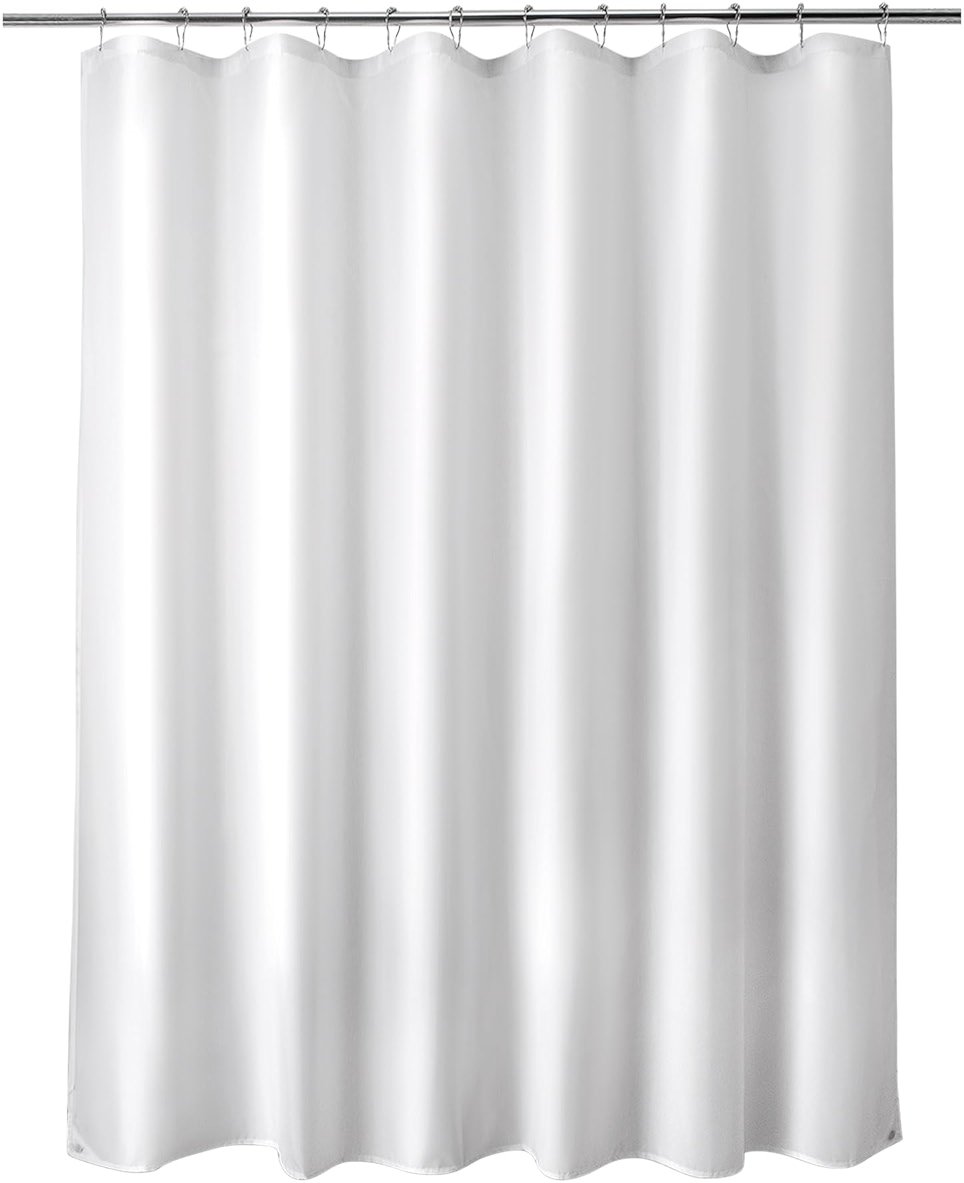 Titanker Waterproof Fabric Shower Curtain Liner Washable, Cloth Shower Liner with Magnets, White Shower Liner Soft Fabric, Lightweight Shower Curtain Liner, 70x72 Inches - Product Image