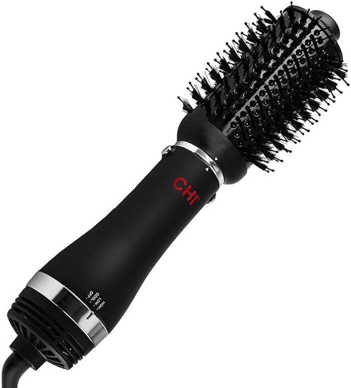 CHI Volumizer 4-in-1 Blowout Brush Hair Dryer, Multi-Attachment Ceramic Ionic Styling Tool, Preserves Natural Hair Moisture for Easy Styling, Frizz Control & Shine, Includes 4 Attachments,1000W, Black - Product Image