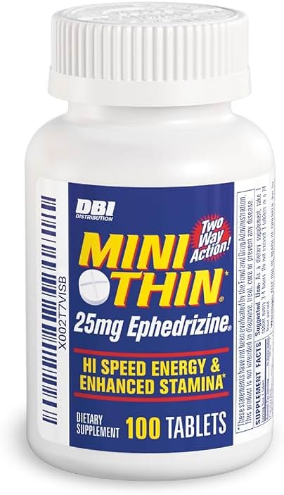 Mini Thin - Two-Way - Energy Tablets Formulated with Caffeine and Ephedrizine - 100 Tablets - Product Image