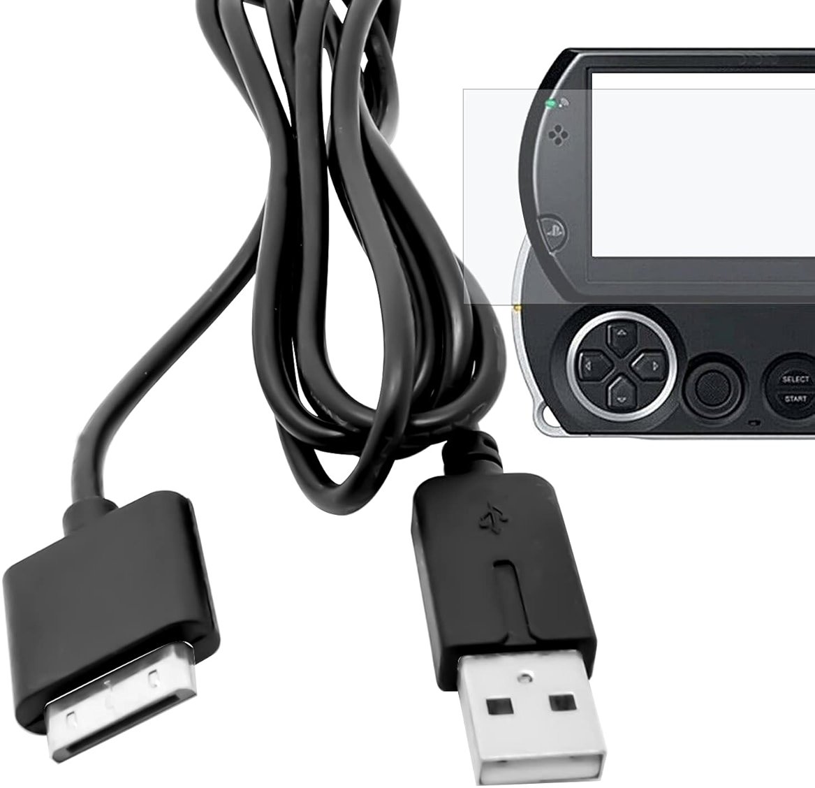 Draw a dragon Compatible for PSP Go Charger Cable, Data and Charging Cable Fit for Sony PSP Go 2 in 1 USB 2.0 Data Sync Transfer and Power Charger Cable Cord & Ultra Clear Guard Film 1 Pack WPAICHENG - Product Image