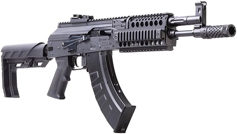 Crosman CAK1 Full Auto CO2-Powered BB Air Rifle with 28-Round Magazine - Selectable Full or Semi-Auto, 430 FPS, Foldable Stock - Black - Product Image
