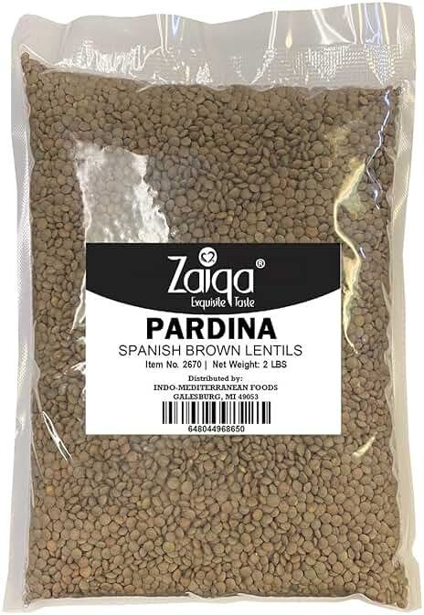 Zaiqa Pardina Brown Lentils or Whole Spanish Lentils | Make Kitchari, Vegan Soups, Stews, Salads & Indian Curry With Unique Nutty Flavor | Naturally Non-GMO, Nutritious & Pacific Northwest Grown - 2 LBS - Product Image