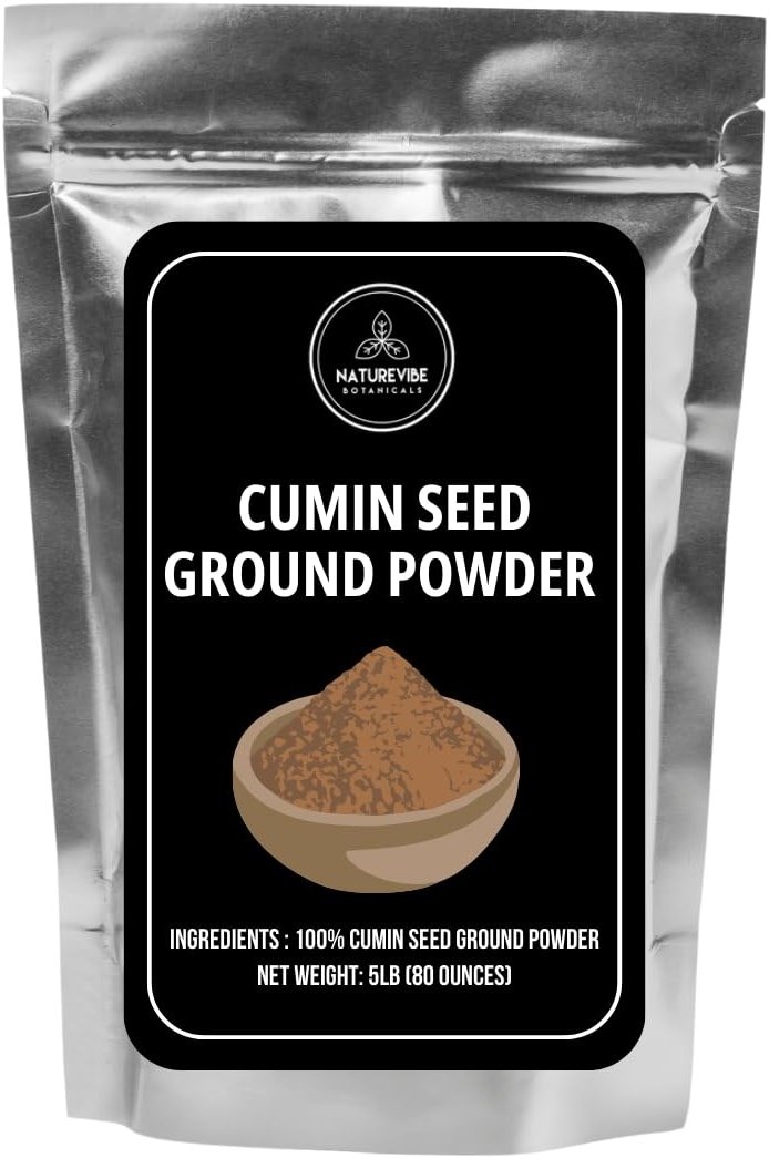 Cumin Seed Powder by Naturevibe botanicals, 5lb (Cuminum cyminum L.) | Premium and Raw Cumin Ground | Adds Flavor and Taste (80 Ounces) [Packaging May Vary] - Product Image