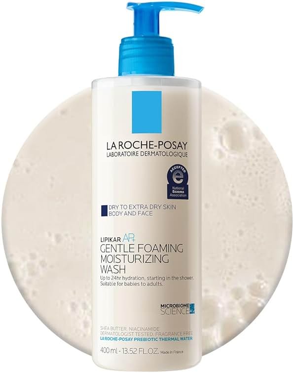 La Roche-Posay Lipikar AP+ Gentle Foaming Moisturizing Wash, Shea Butter + Niacinamide + Glycerin, Moisturizing Body Wash For Dry Skin, National Eczema Association Accepted, Dermatologist Tested​ - Product Image