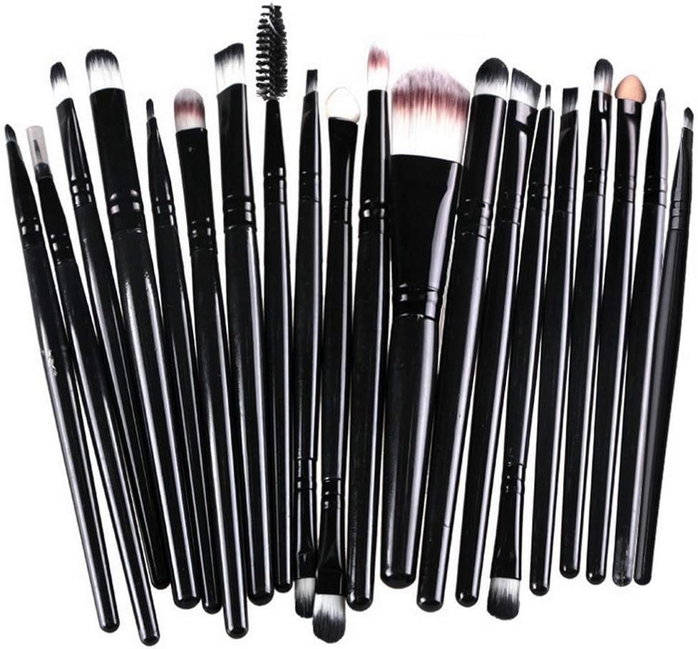 Makeup Brushes ZHIYE Make up Brush Set 20 PCs Professional Face Eyeliner for Foundation Blush Concealer Eyeshadow with Travel Black - Product Image