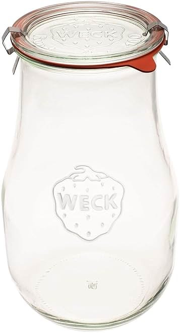 Weck Tulip Jars 2.5 Liter - Glass Jars for Sourdough Starter, Canning, and Storage with Wide Mouth and Glass Lid (1 Jar) - Product Image