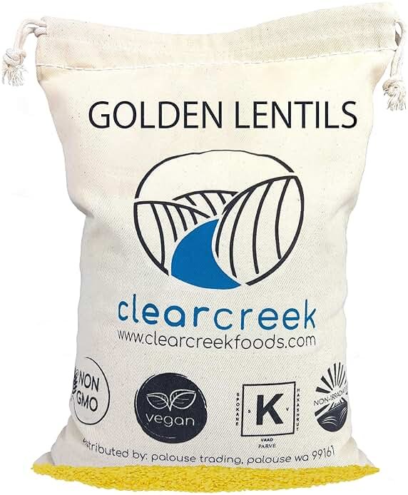 CLEAR CREEK Certified Glyphosate Residue Free Yellow Lentils | 4 lb | Project Non-GMO Verified | Kosher | Vegan - Product Image