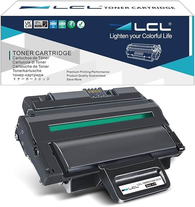 LCL Compatible Toner Cartridge Replacement for Xerox 106R01485 106R01486 3210 3220 4100 Pages WorkCentre 3210 3220 (1-Pack Black) - Product Image