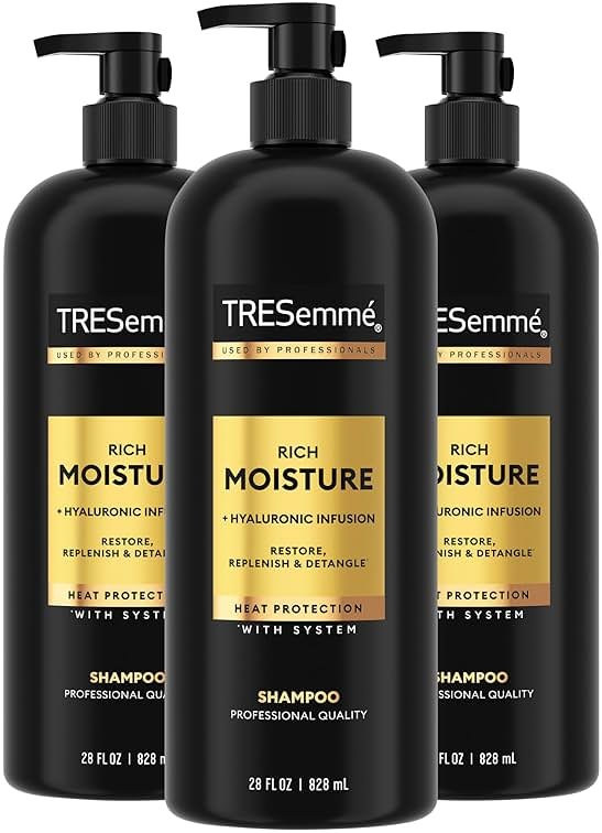 TRESemmé Rich Moisture Hydrating Shampoo 3 Count for Dry Hair Formulated With Pro Style Technology 28 Fl Oz - Product Image