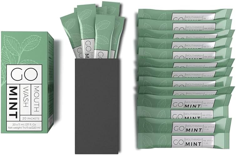 GO Travel Size Mouthwash Packets – Individual sachets for Fresh Breath - TSA Compliant - Smart Packet Design to Reduce Travel Bottle Waste - Liquid Mint Flavored Portable Bulk - Product Image