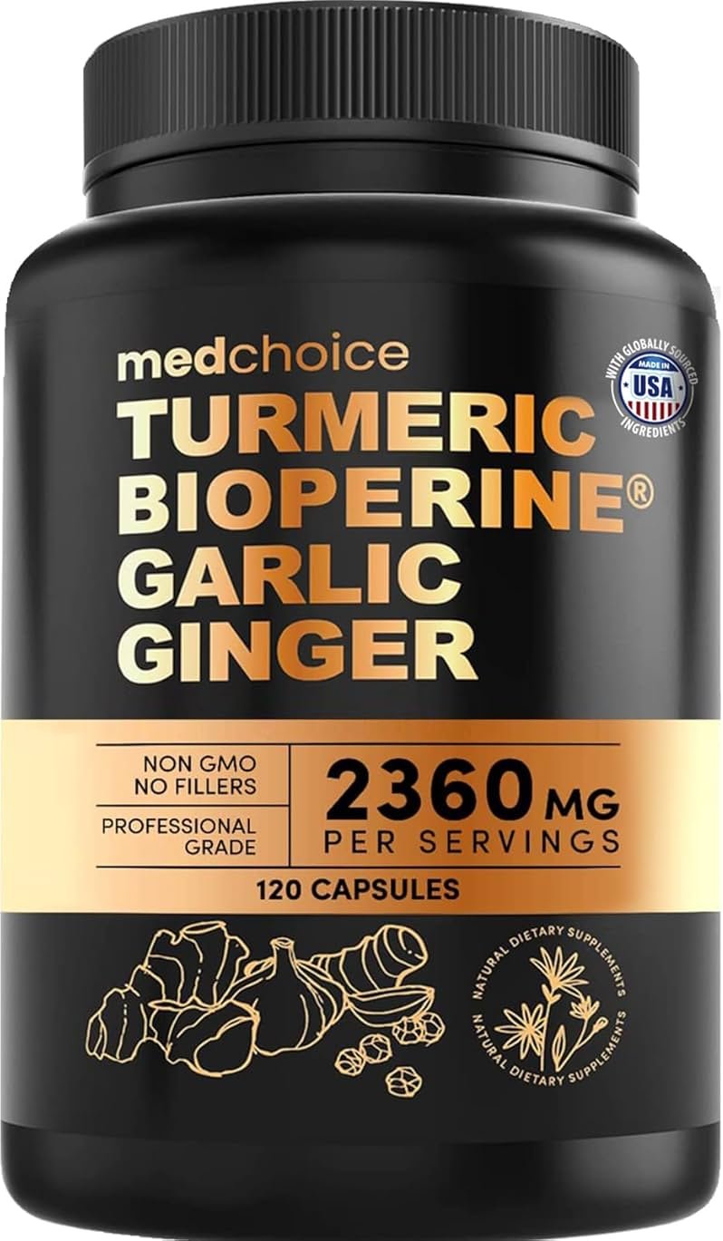 4-in-1 Turmeric Joint Support Supplements with Garlic and BioPerine - 2360 mg High Potency Herbal Blend for Mobility, Everyday Flexibility, Digestive Comfort, and Active Aging Support (120ct) - Product Image