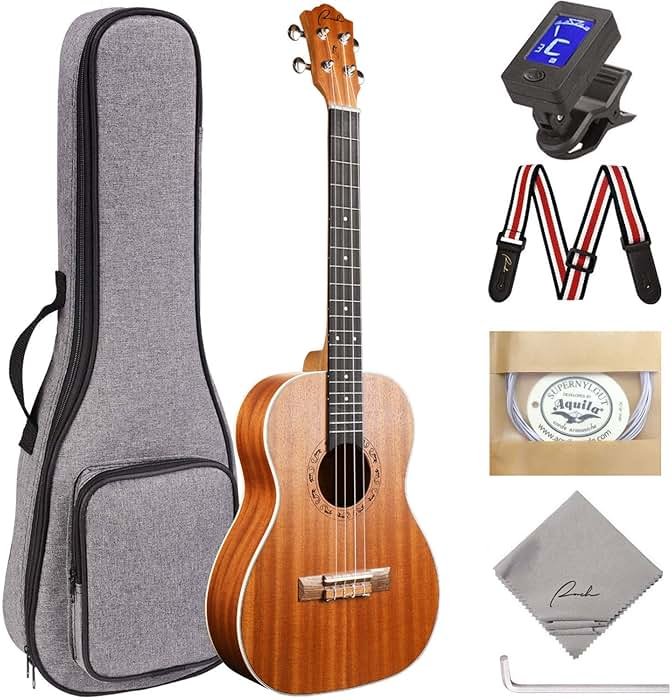 Ranch Baritone Ukulele 30 inch Ukelele Instrument Kit for Beginners Starter Pack Bundle Gig bag, Tuner, Strap, Adjustable Tool Set - Product Image