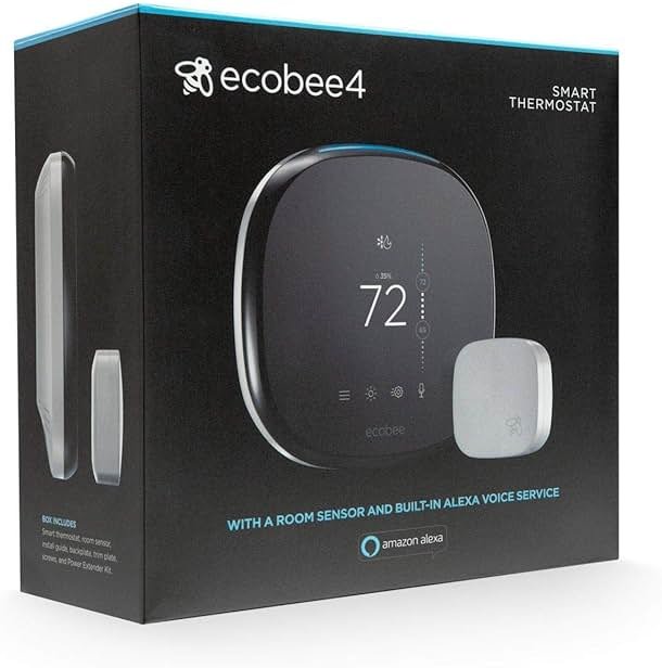 ecobee4 Smart Thermostat with Built-in Alexa, Room Sensor Included - Product Image
