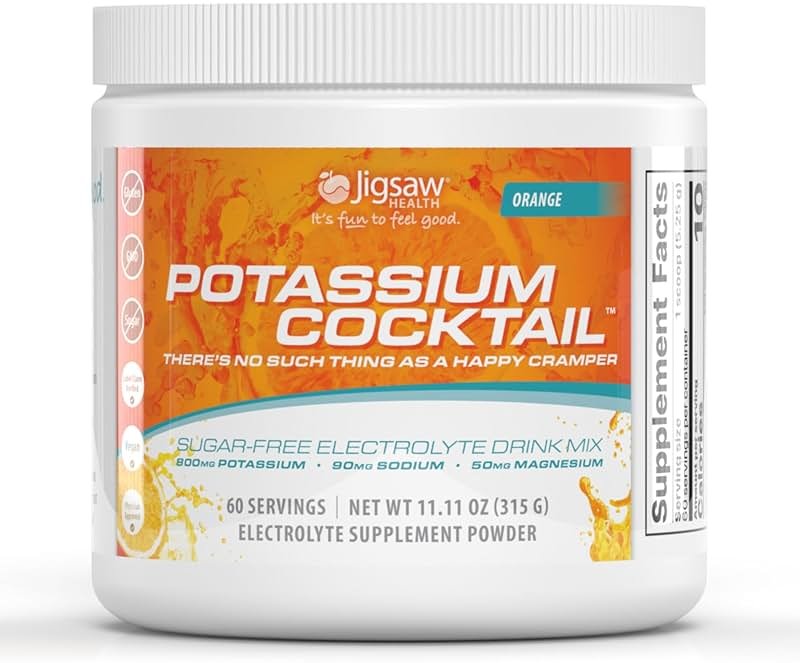 Jigsaw Health Potassium Cocktail | Formerly Pickleball Cocktail | Orange Flavor | 60 Servings (Jar) - Product Image