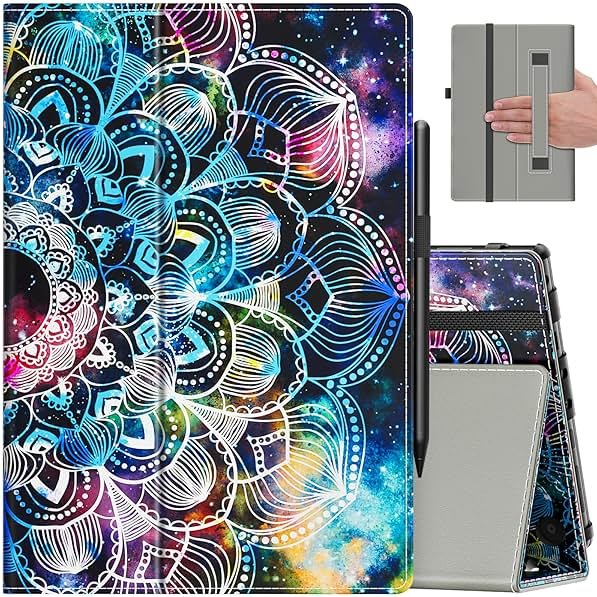VORI Case for Amazon Kindle Fire HD 8 Tablet & 8 Plus Tablet(12th Generation/10th Generation, 2024/2022/2020 Release), Slim Vegan Leather Folding Stand Cover with Auto Wake/Sleep, Mandala Galaxy | 12th Generation - Product Image
