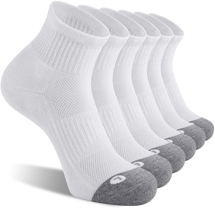 FITRELL 6 Pack Men's Athletic Ankle Socks Cushioned Sports Running Socks 7-9/9-12/12-15 - Product Image