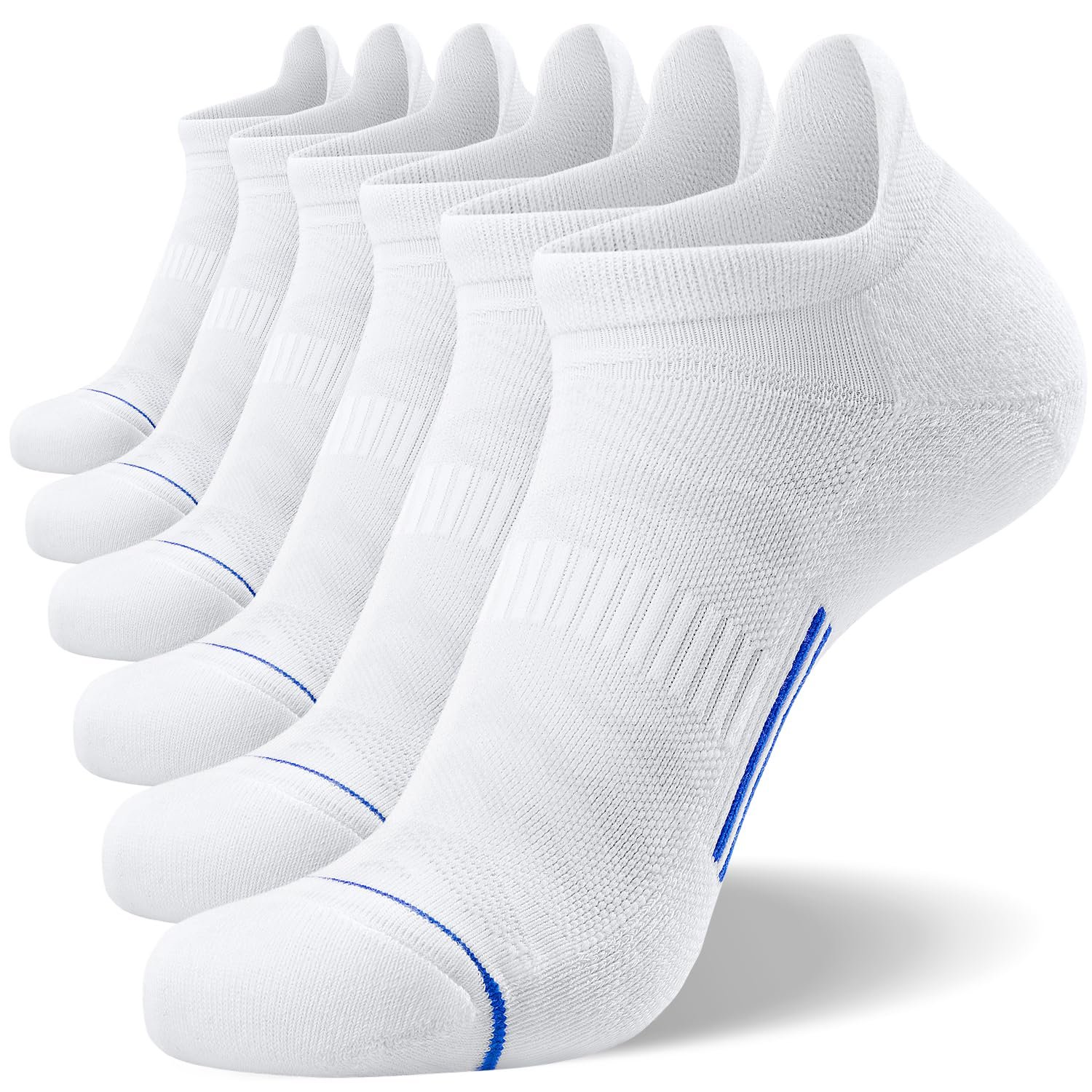 FITRELL Men's 6 Pack Ankle Running Socks Low Cut Cushioned Athletic Sports Socks 7-9/9-12/12-15 - Product Image