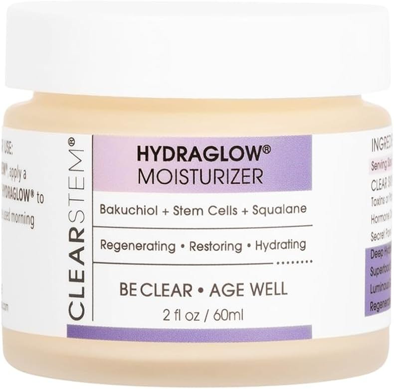 CLEARSTEM - HYDRAGLOW Stem Cell Moisturizer - Bakuchiol + Squalene - Youthful Skin Face Moisturizer - All Skin Types - Facial Skin Care Products - Gluten Free, Cruelty Free - 2 fl oz / 60ml - Product Image
